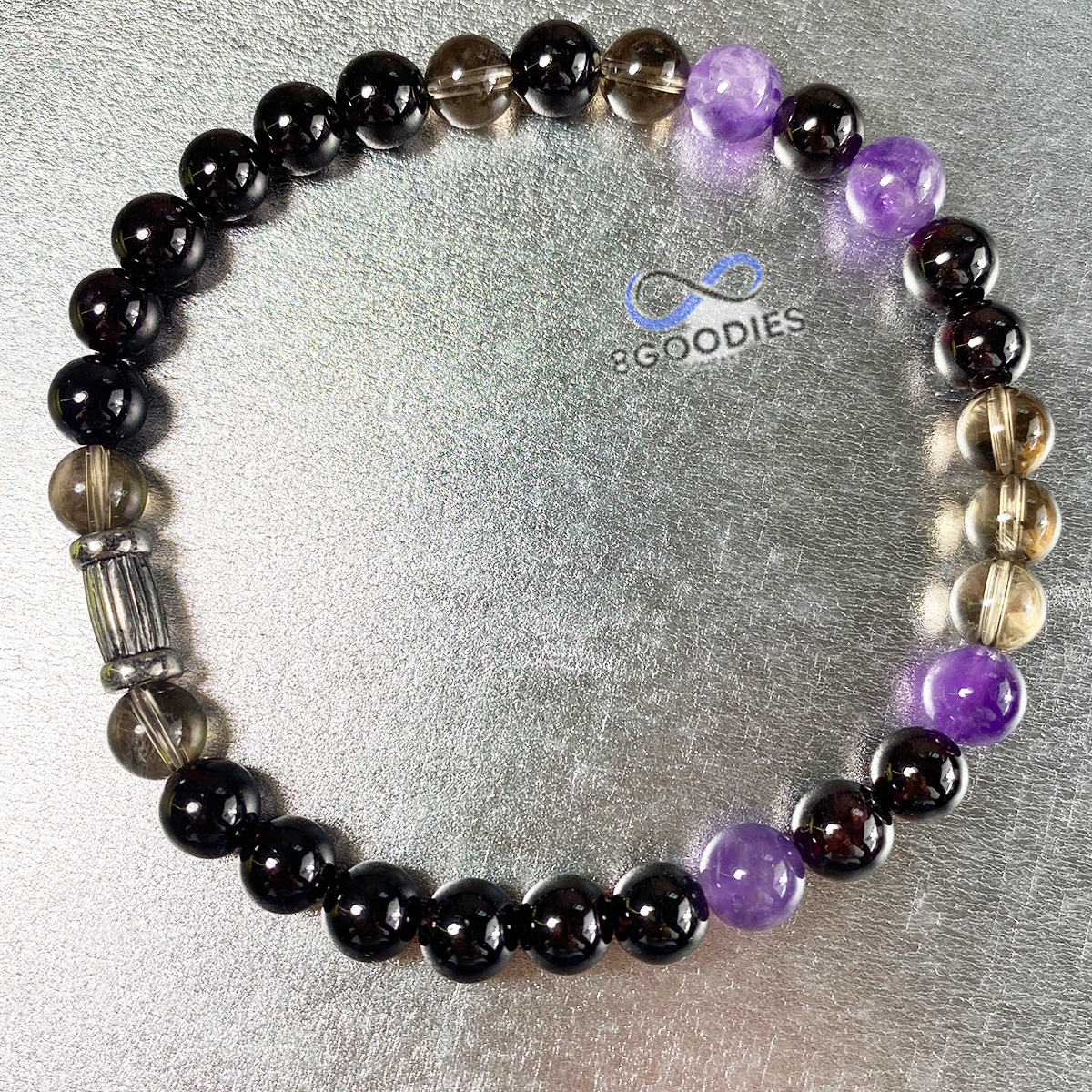 Onyx Amethyst Rauchquarz Herren Armband